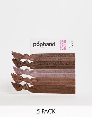 Popband Hairbands Brown 5 Pack-Brunette