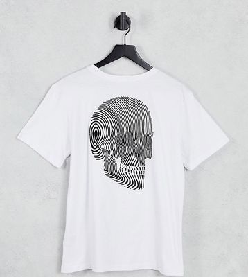 Bolongaro Trevor TALL line skull embroidery t-shirt-White