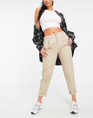 ASOS DESIGN Hourglass chino pants in stone-Neutral