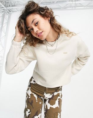 Vans comfycush cropped sweatshirt in sandshell-Neutral