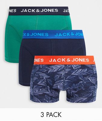 Jack & Jones 3 pack trunks in multi