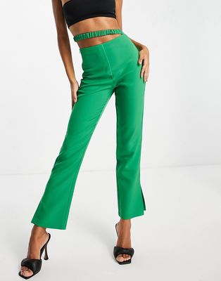 4th & Reckless waistband detail pant in green - part of a set