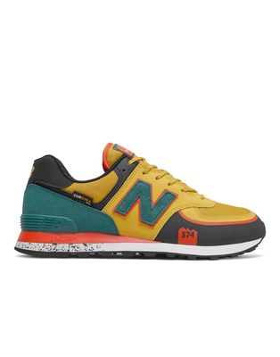 New Balance 574 Cordura sneakers in yellow and black