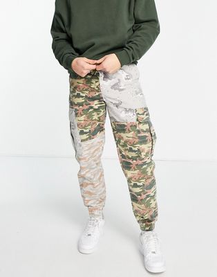 Topman relaxed spliced camo jogger pants - part of a set-Multi