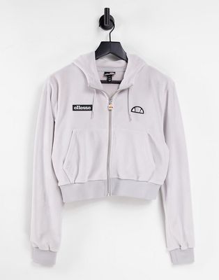 ellesse cropped hoodie in gray-Grey