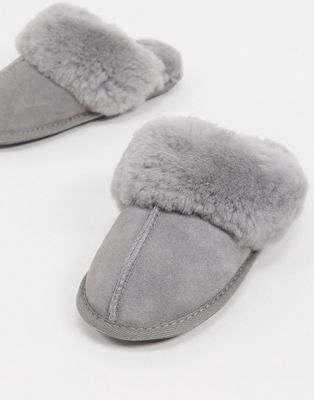 Sheepskin by Totes mule slippers in gray-Grey