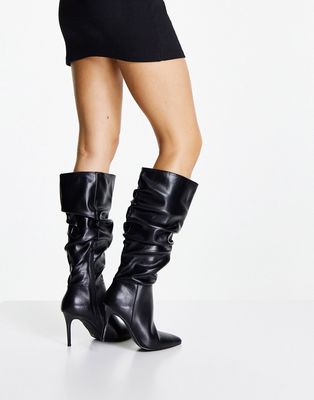 Ever New slouchy knee high boots in black