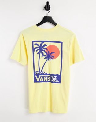 Vans Vintage Boxed Palms back print t-shirt in yellow