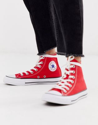 Converse Chuck Taylor All Star Hi canvas sneakers in red