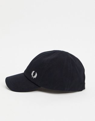 Fred Perry pique cotton cap in black