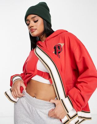 Puma by June Ambrose hoodie with asymmetric hem in red
