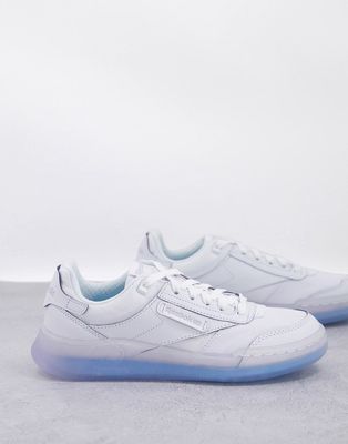 Reebok Club C Legacy sneakers in white with blue sole