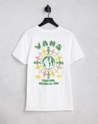 Vans down to earth back print t-shirt in white