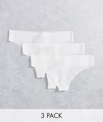 NA-KD 3 pack invisible thong in white
