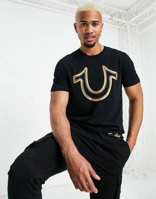 True Religion foil t-shirt-Black