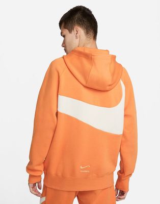 Nike Swoosh Pack Tech Fleece hoodie in orange-Brown