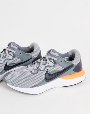 Nike Running Renew Run 2 sneakers in light smoke gray