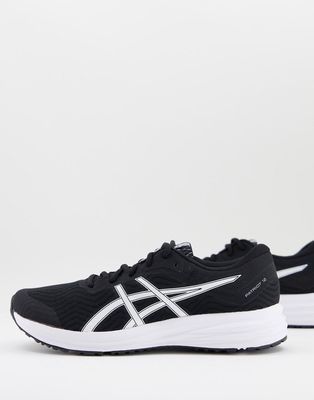 Asics Running Patriot 12 sneakers in black and white