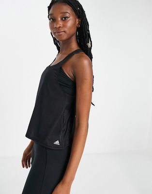 adidas Yoga top with back strap detail in black