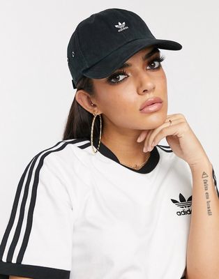 adidas Originals small logo adjustable cap in black