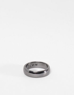 Icon Brand band ring in gunmetal-Silver