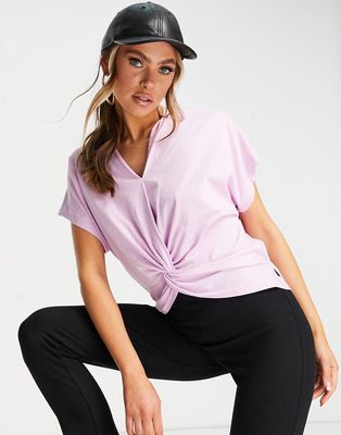 DKNY twisted front top in lilac-Purple