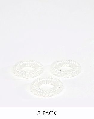invisibobble 3-pack Power Strong Hair Ties - Crystal Clear-No color