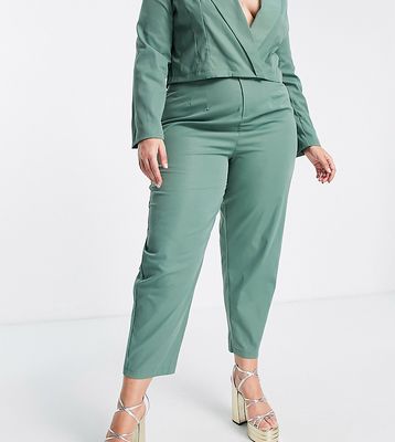 I Saw It First Plus tailored pants in teal - part of a set-Green