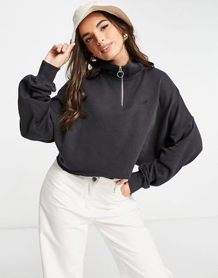 Hollister zip up sweatshirt in black