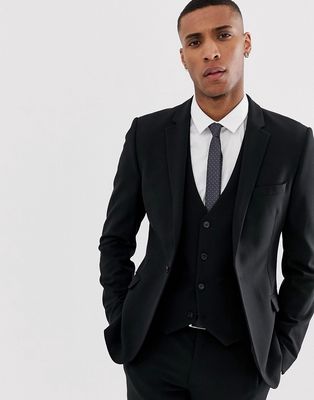 ASOS DESIGN super skinny suit jacket in black