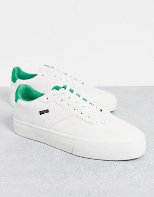Bershka sneakers with contrast back panel in white