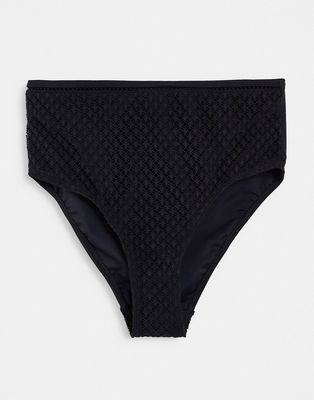 Pour Moi Sahara high waist bikini bottoms in black