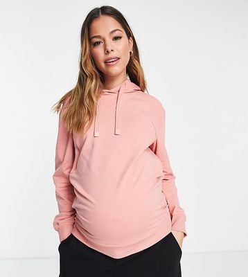 Mamalicious Maternity nursing hoodie with zip function in pink