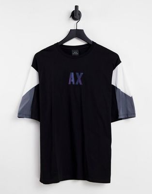 Armani Exchange sleeve detail t-shirt in black