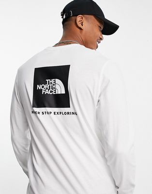 The North Face Red Box long sleeve t-shirt in white
