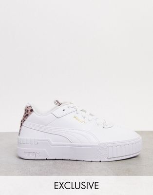 Puma Cali Sport sneakers in white with cheetah detail - exclusive to ASOS