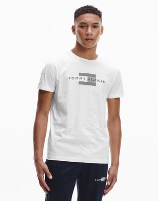 Tommy Hilfiger icon lines flag logo t-shirt in white