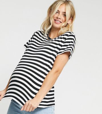 ASOS DESIGN Maternity ultimate t-shirt in black and white stripe-Multi
