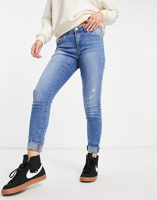 Vero Moda Tanya skinny jeans in washed blue denim