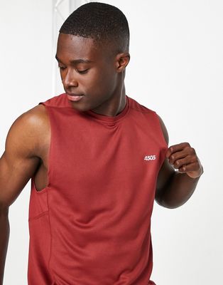 ASOS 4505 icon sleeveless training T-shirt with quick dry-Red