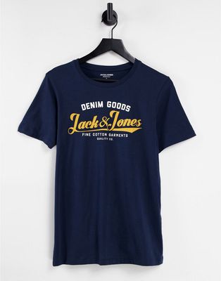 Jack & Jones logo t-shirt in navy