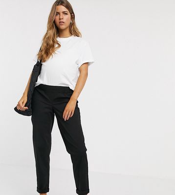 ASOS DESIGN Maternity chino pants in black with under the bump waistband