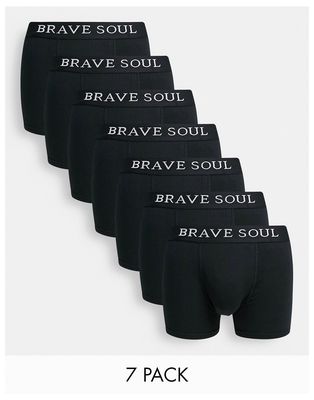 Brave Soul 7 pack boxers in black