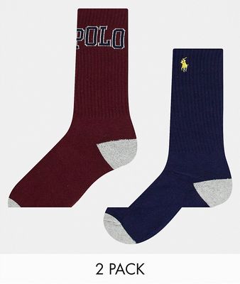 Polo Ralph Lauren 2 pack socks with logo in multi