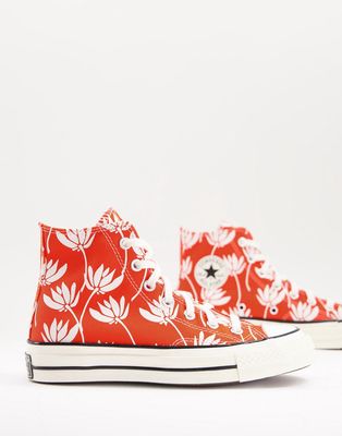 Converse Chuck 70 Hi Summer Spirit floral print sneakers in red