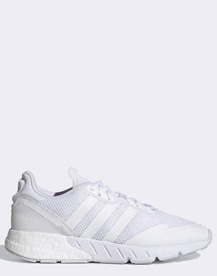 adidas Originals ZX 1K Flux sneakers in triple white