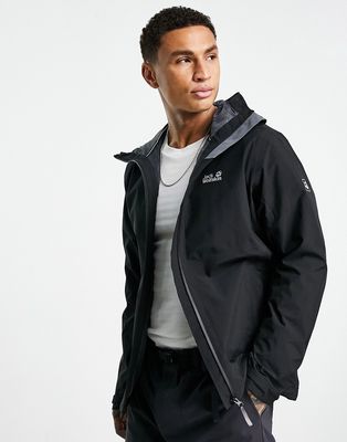 Jack Wolfskin Shell windbreaker jacket in black