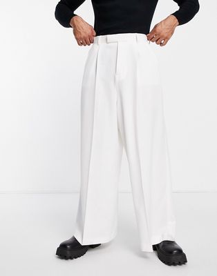 ASOS DESIGN extreme wide smart pants in white