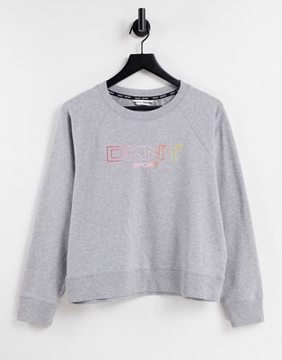 DKNY Sport sweatshirt with ombre logo in gray - part of a set-Grey