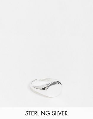 Pieces 18K plated signet ring in sterling silver
